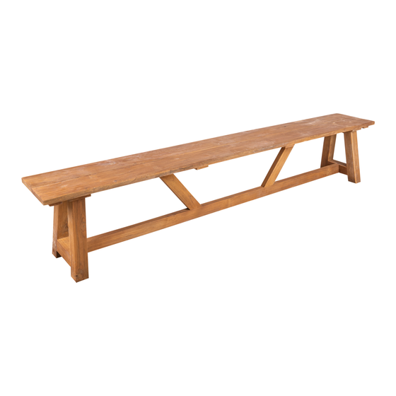 Outdoor bench Yorkshire 170cm sideview