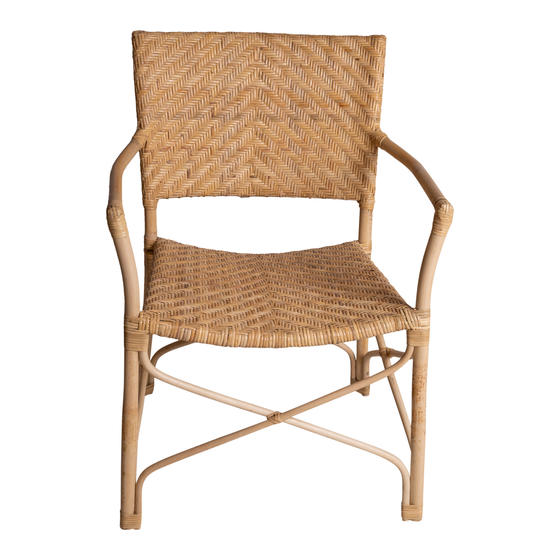 Chair rattan with armrest sideview