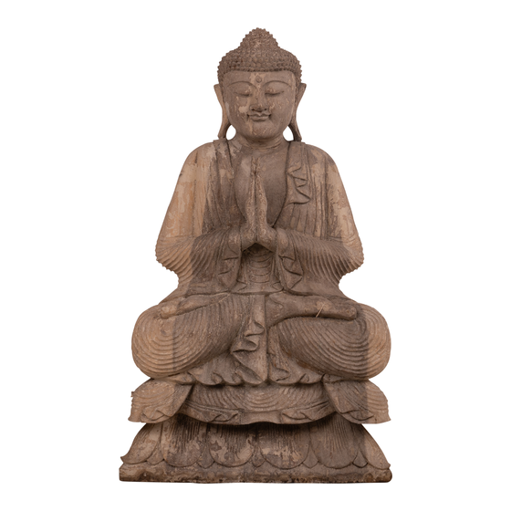 Buddha sitting wood sideview