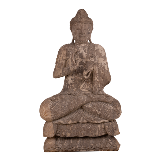 Boeddha zittend hout sideview