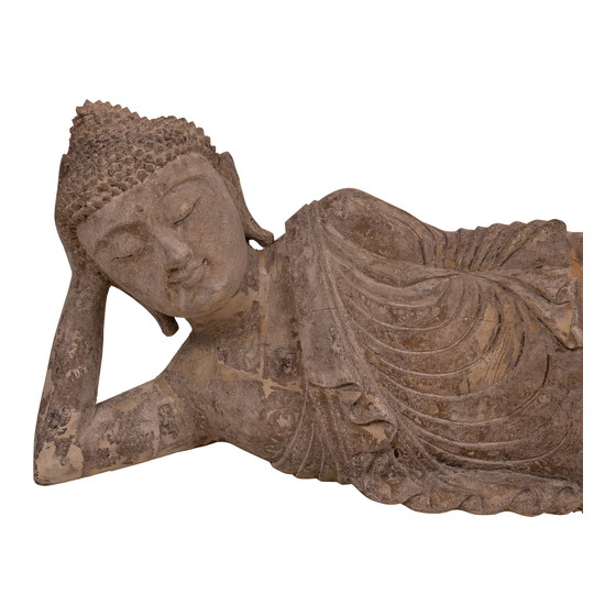 Buddha lying wood sideview