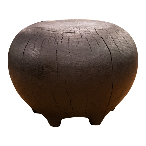 Stool wood black/brown Ø60x45