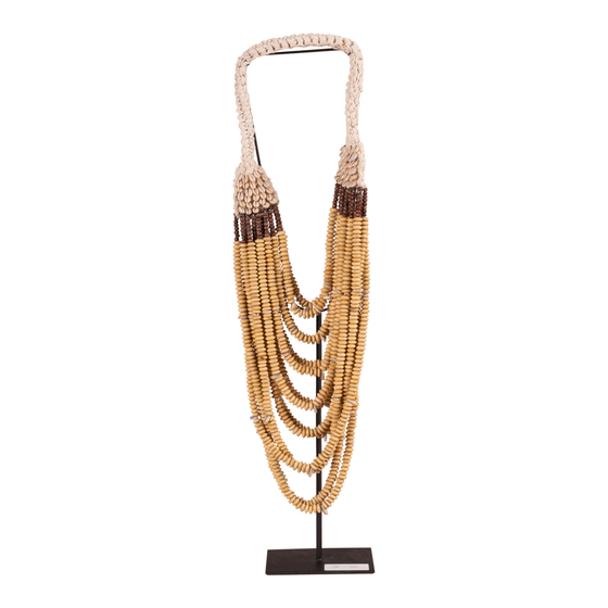Necklace Papua brown on stand