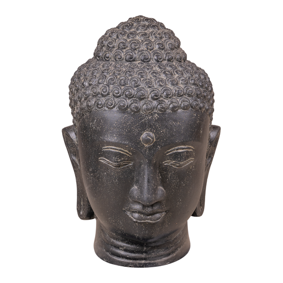 Buddha head stone black 48x47x75 sideview
