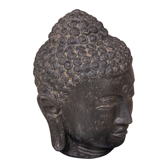 Boeddha hoofd steen zwart 35x32x50