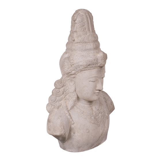 Borstbeeld Shiva steen grijs 50x25x70