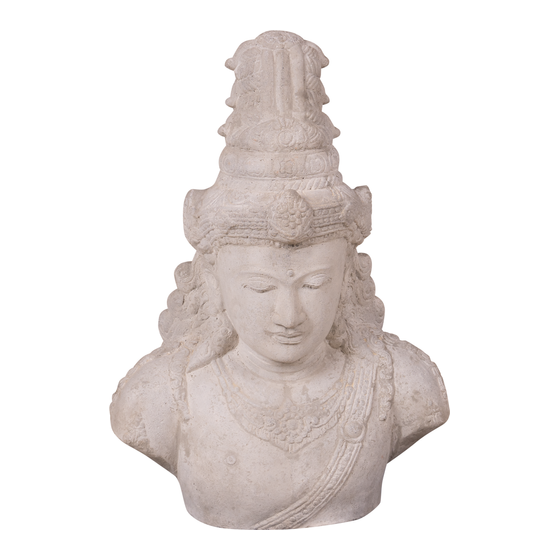 Borstbeeld Shiva steen grijs 50x25x70 sideview