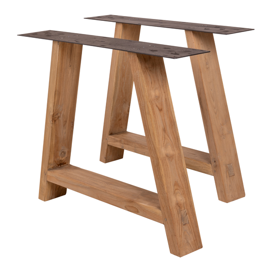 Table base trapezium wood SET2