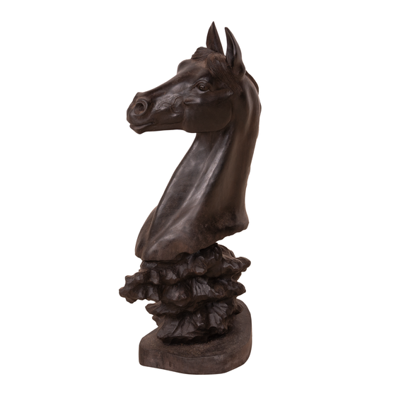 Horse head on stand black