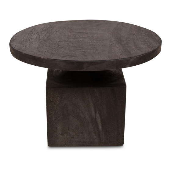 End table black Ø60 sideview