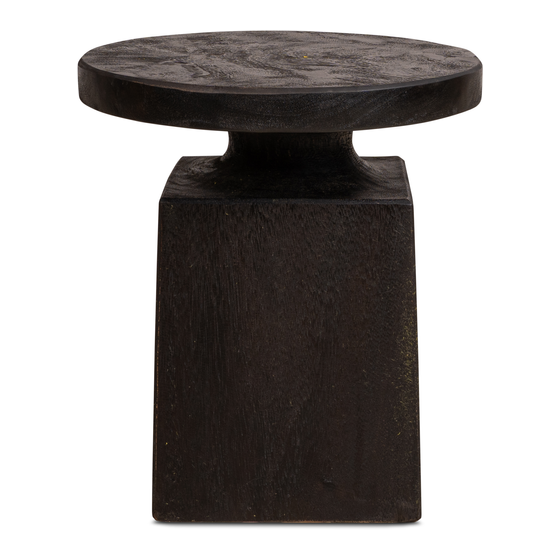 End table black Ø40 sideview