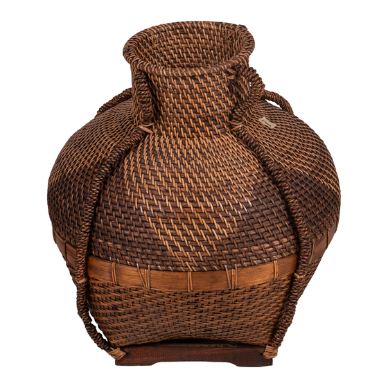 Vase rattan Lombok weaving brown