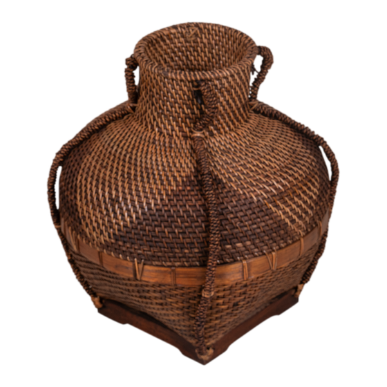 Vase rattan Lombok weaving brown sideview