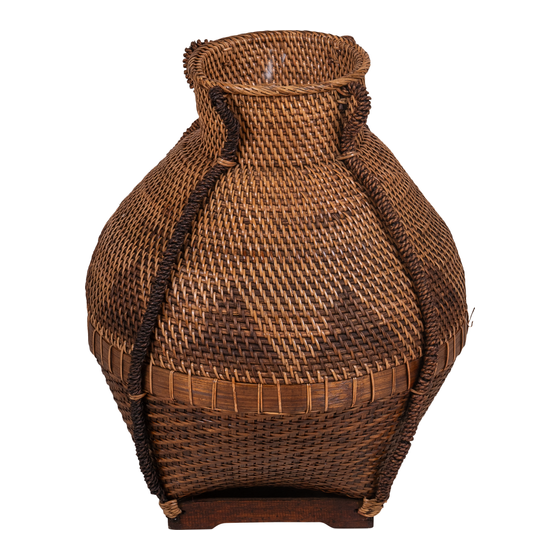 Vase rattan Lombok weaving brown