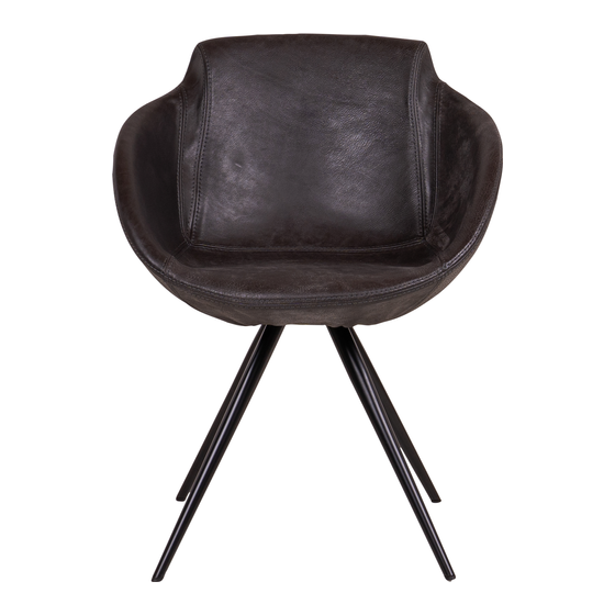 Chair San Francisco leather testa di moro sideview