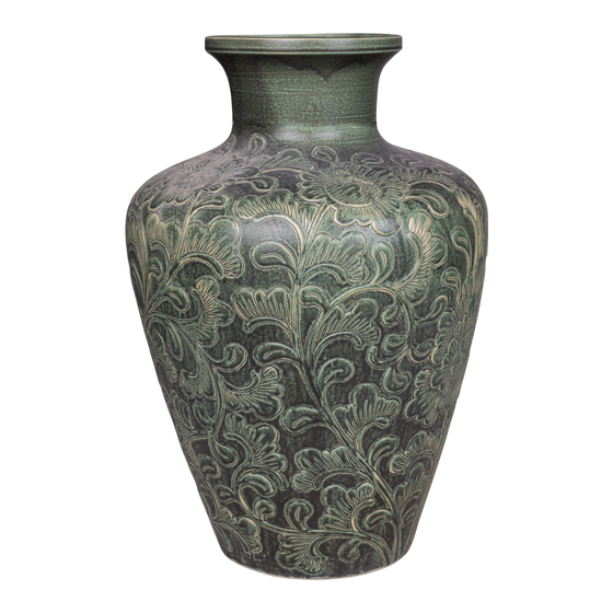 Vase flower print green sideview