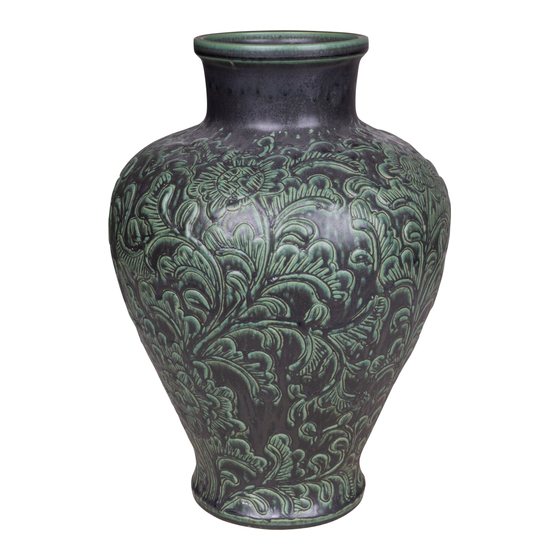 Vase flower print green