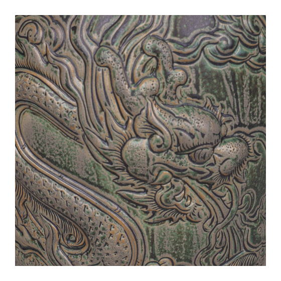 Vase dragon print large green sideview