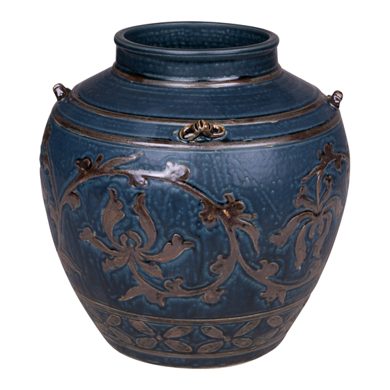 Vase with print blue