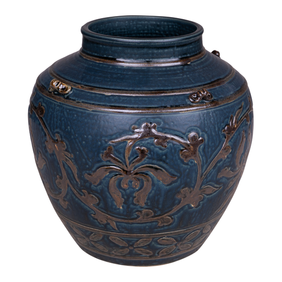 Vase with print blue sideview