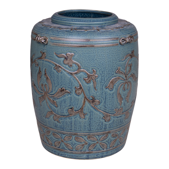 Vase with branch blue sideview