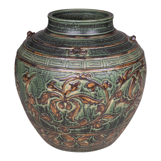 Pot with print green sideview