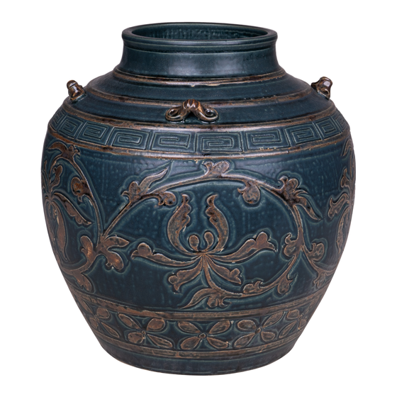 Pot with print blue