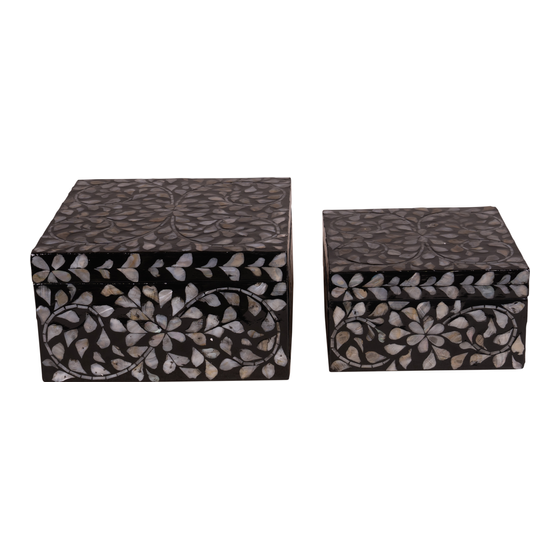 Box Camarda wood with stone SET OF 2