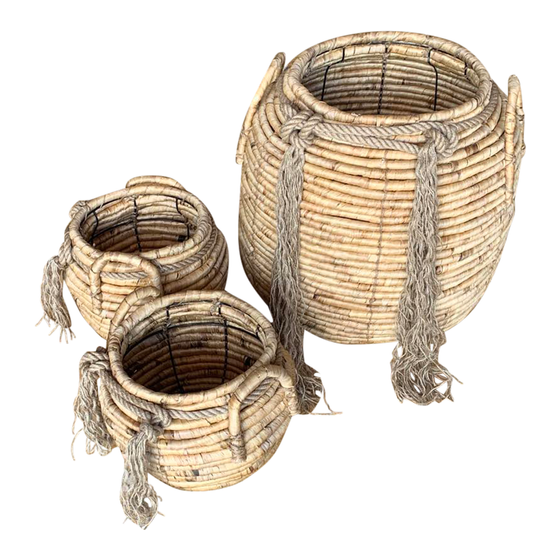 Basket Lima water hyacinth with handles SET OF 3