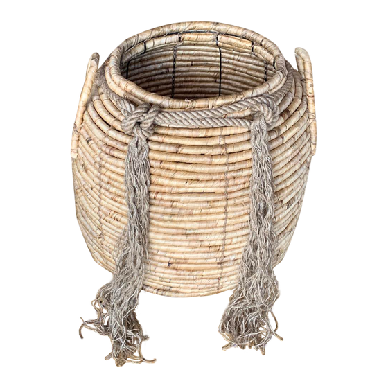 Basket Lima water hyacinth with handles SET OF 3 sideview