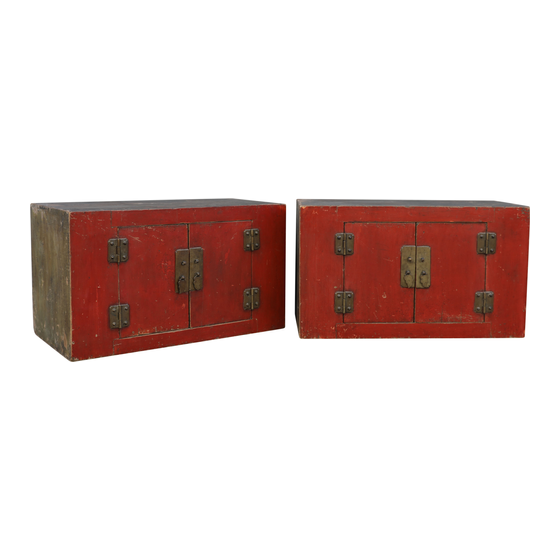 Chest lacquer red SET OF 2 77x42x44