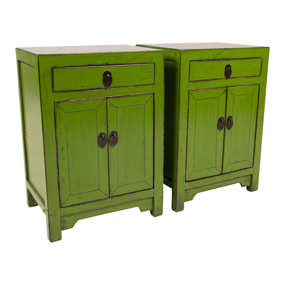 Night stand lacquer bright green SET OF 2 42x32x60