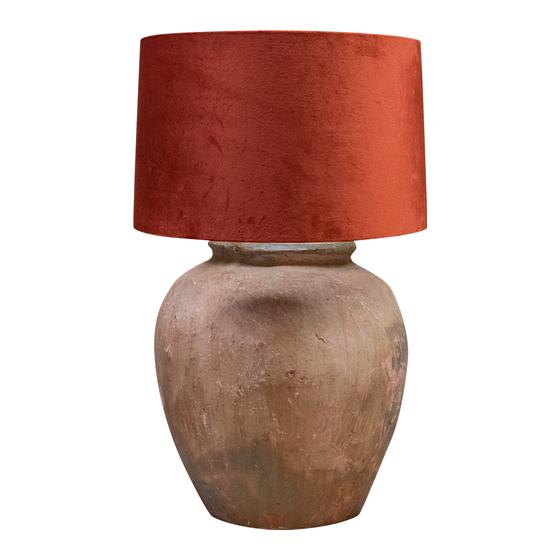 Lamp vase terracotta sideview