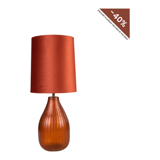 Lamp base Villandro glass amber 21x21x35
