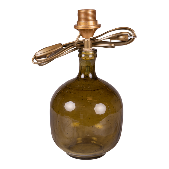 Lamp base bottle Porto dull gold sideview