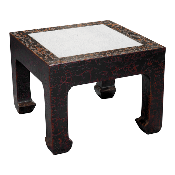 Coffee table square brown/black with stone