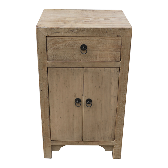 Night stand 45x35x80 unf 1 drawer 2 doors sideview