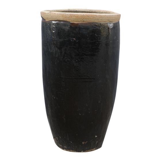 Pot black with unglazed edge Ø54x91