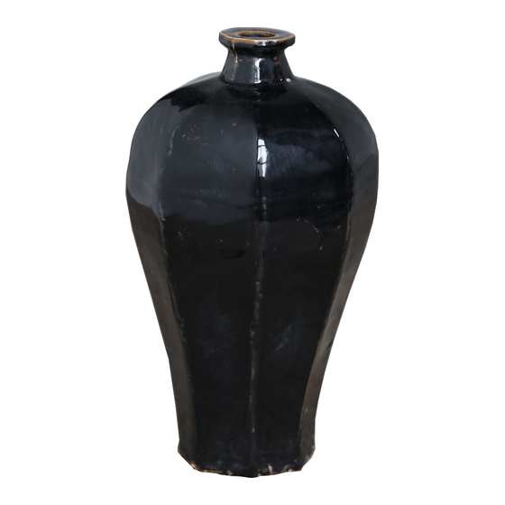 Vase with corners black Ø16x30