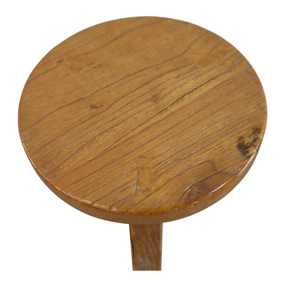 Stool round wood sideview