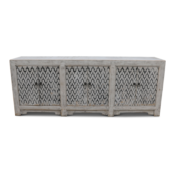 Sideboard white with print sideview