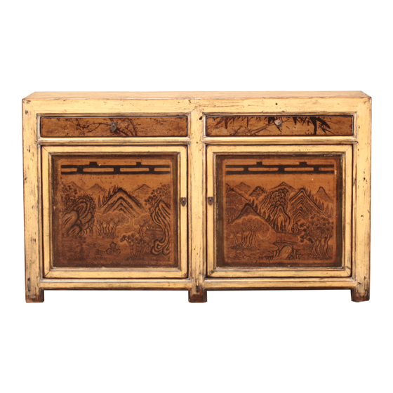 Sideboard lacquer colored 2 doors 2 drawers sideview