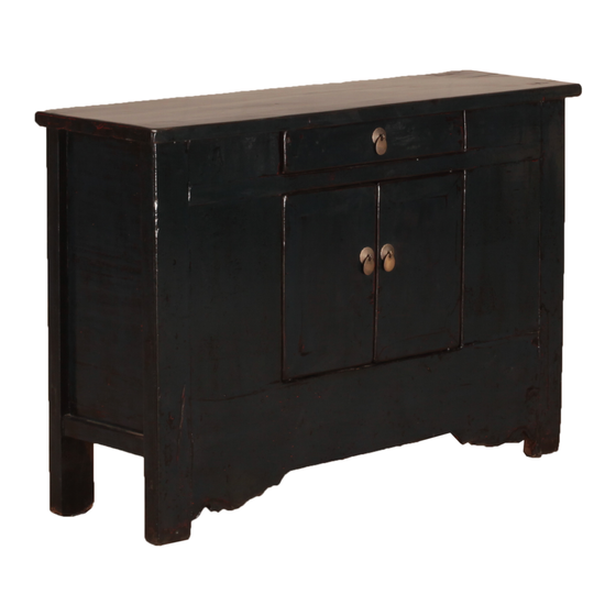 Cabinet lacquer blue 2 doors 1 drawers