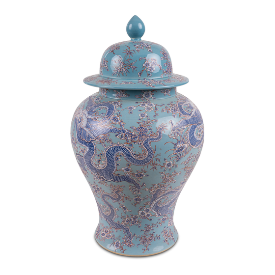 Vase porcelain blue sideview