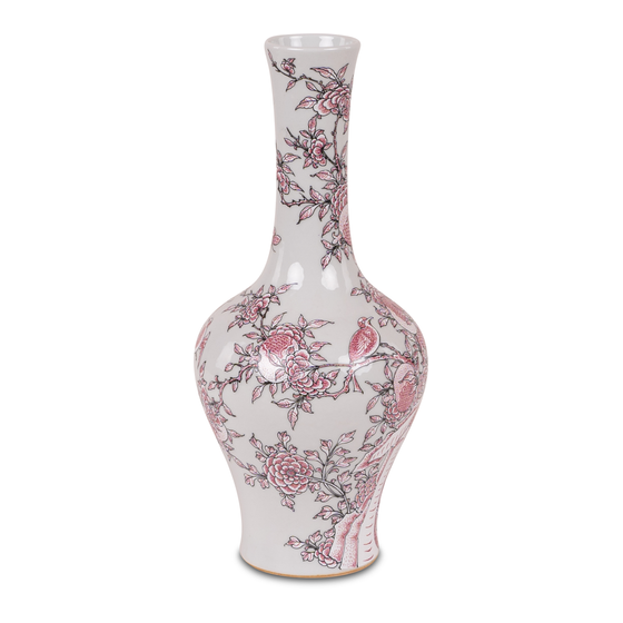 Vase porcelain white and pink