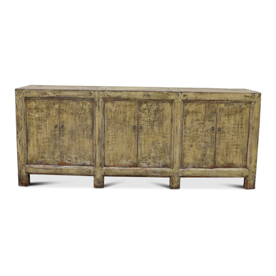 Sideboard lacquer yellow 233x45x97 sideview