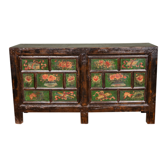 Sideboard brown painting 161x39x90 sideview