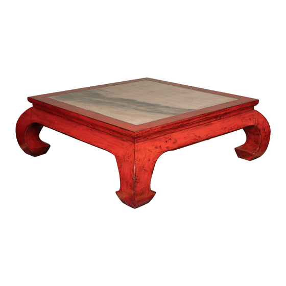 Coffee table red lacquer 135x135x47