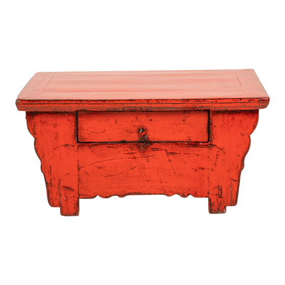 Table red lacquer 69x45x33 sideview