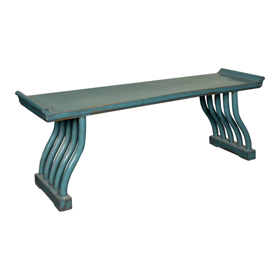 Bench blue lacquer 18x34x49